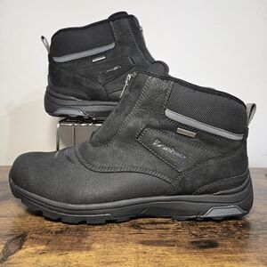 Dunham Mens 9.5 Boots Black Trukka Zip Hiker Waterproof Slip Resistant Winter